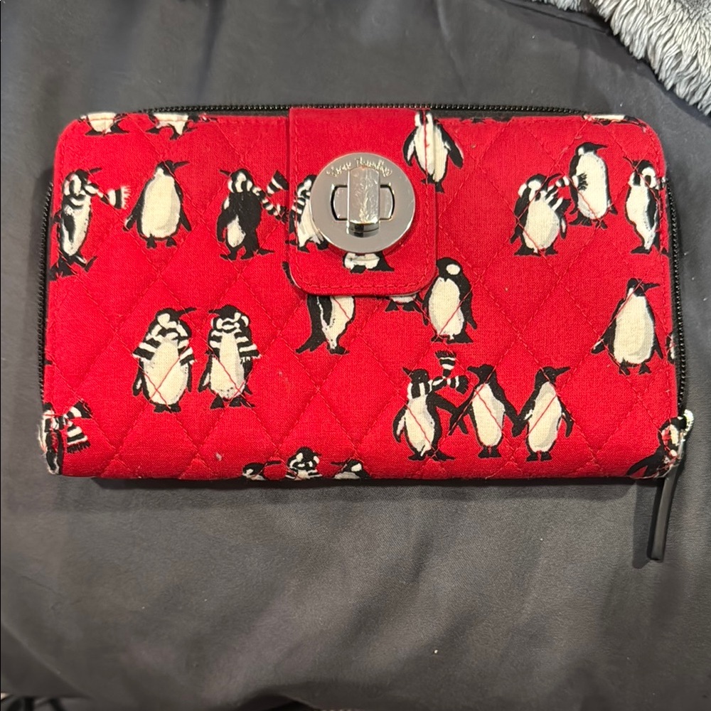 Red Penguin Print Wallet